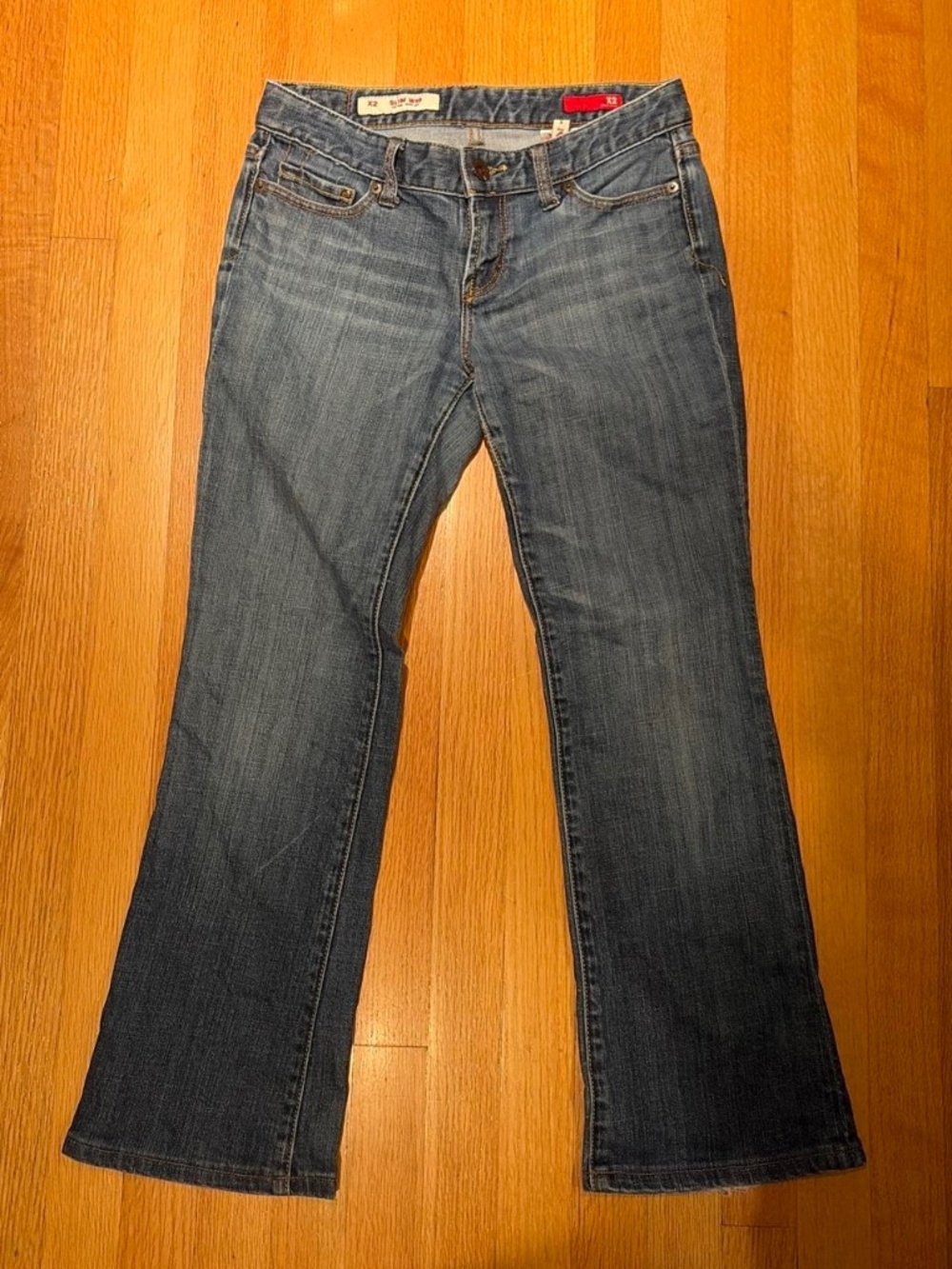 X2 Low Rise Slim Fit Y2k Bootcut Jeans Size 4